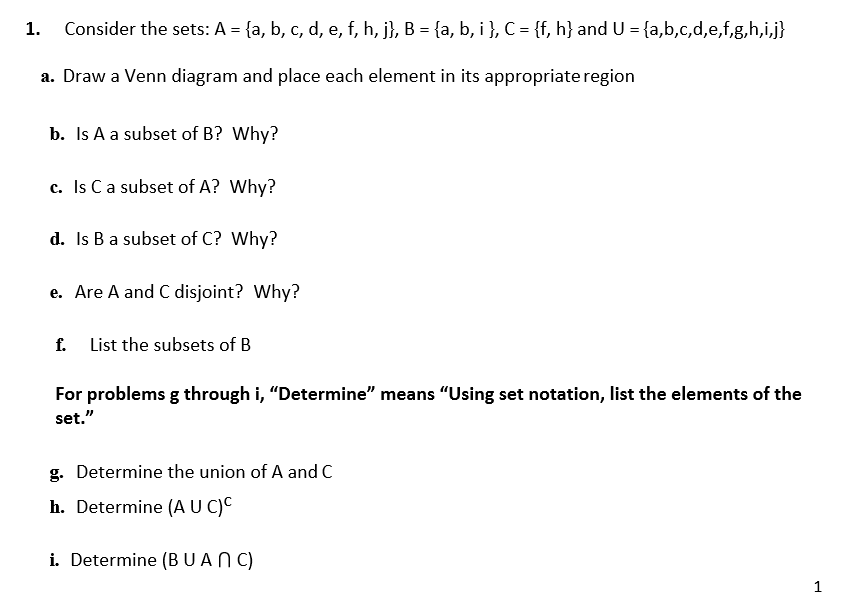 Answered Consider The Sets A A B C D E Bartleby