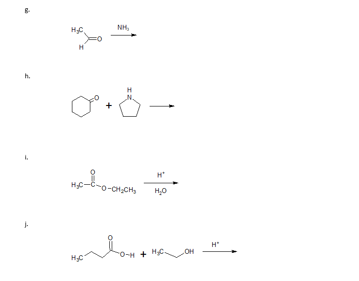 Answered: g. H;C NH, h. i. H* H;C-C~o-CH2CH3 H,0 | bartleby