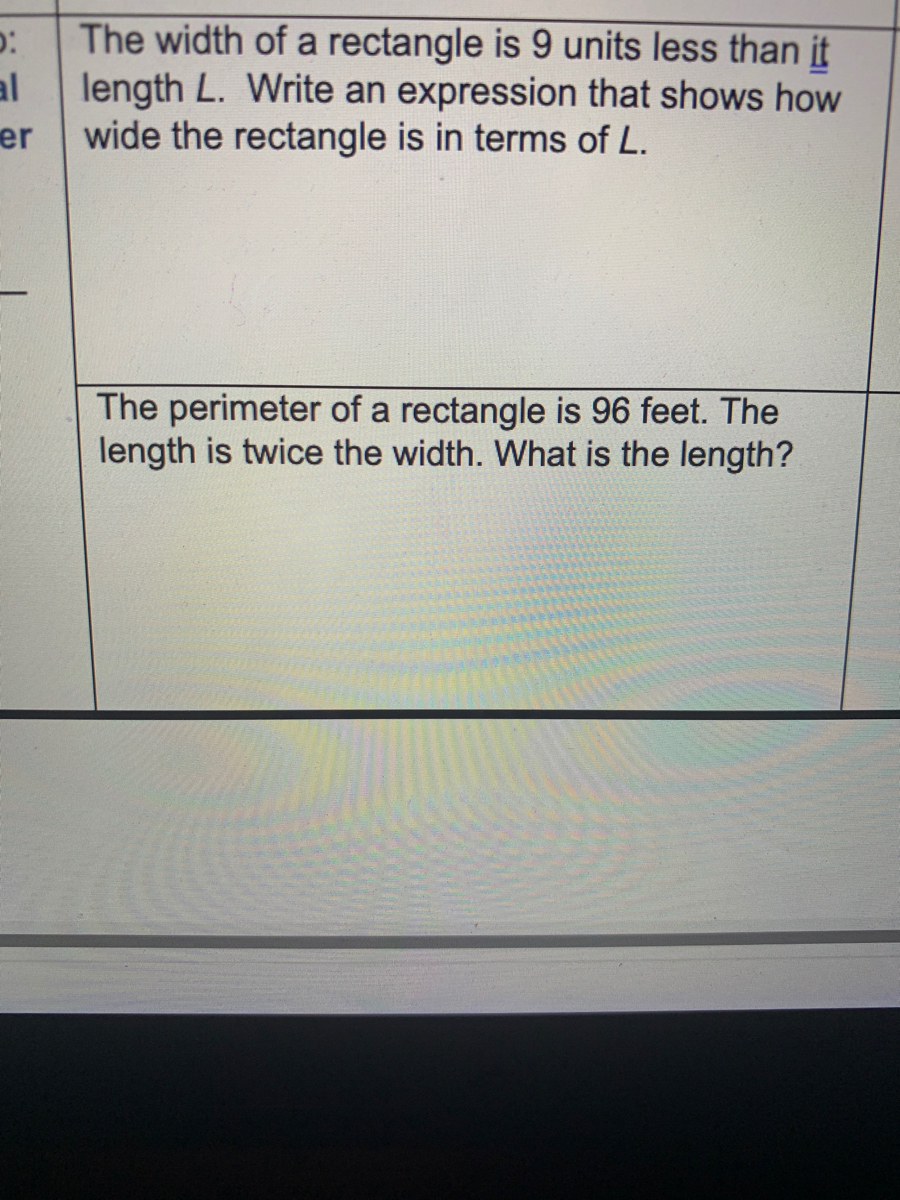 Answered The width of a rectangle is 9 units… bartleby