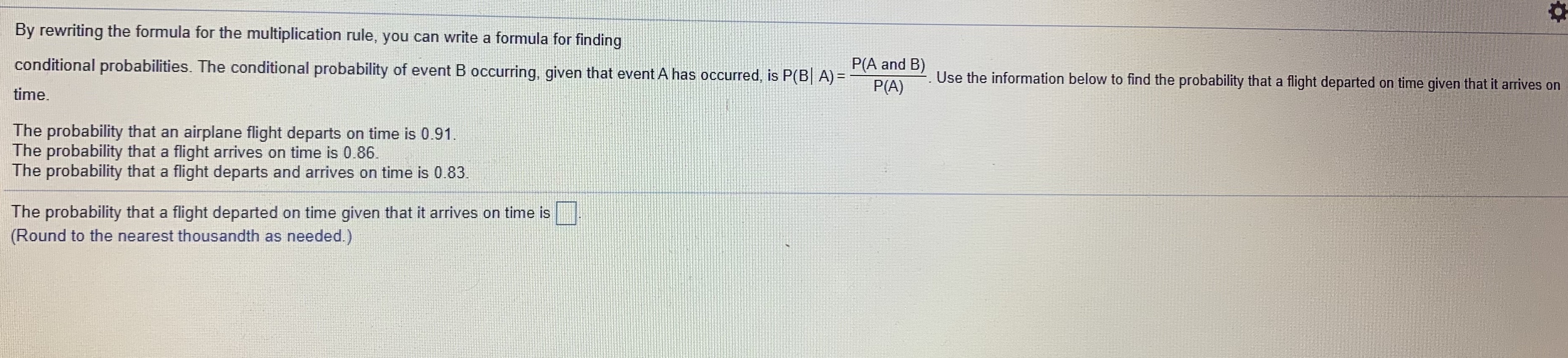 Answered: he probability that an airplane flight… | bartleby