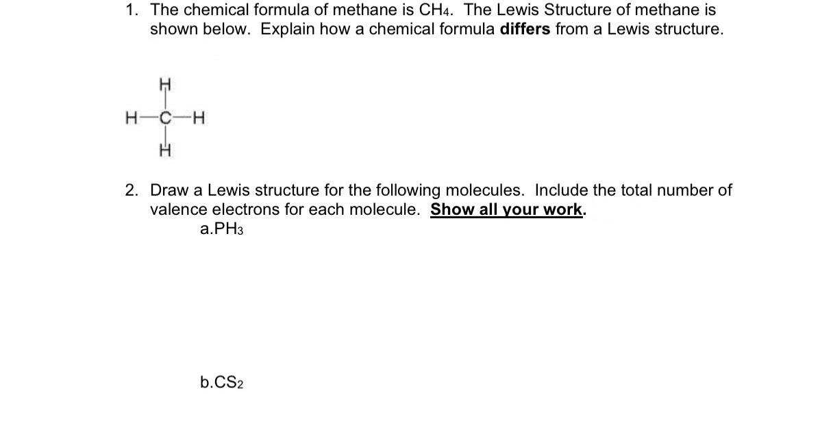 Answered: 1. The chemical formula of methane is… | bartleby