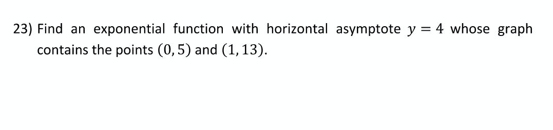 Answered: Find an exponential function with… | bartleby