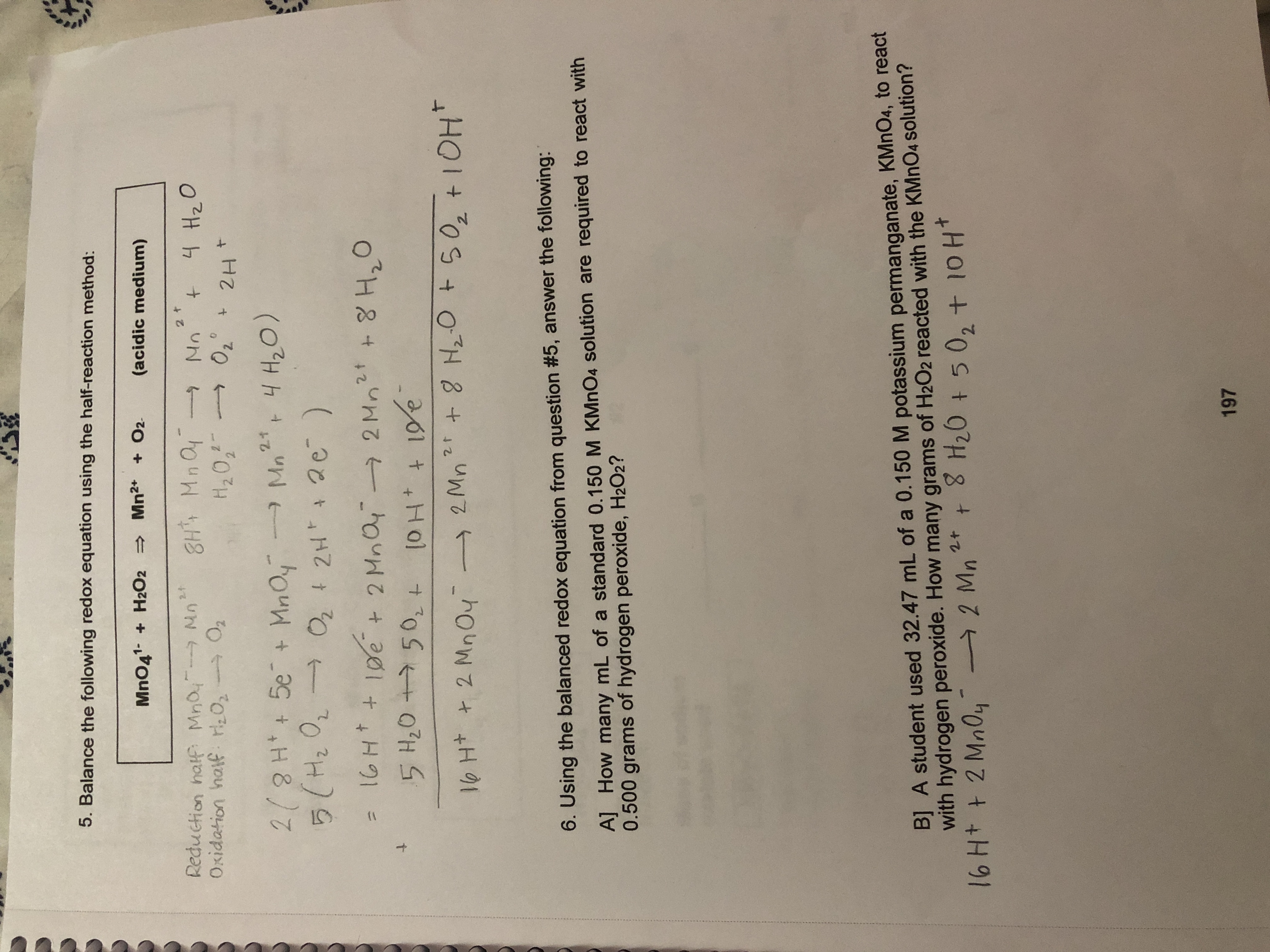 Answered 5 Balance The Following Redox Equation Bartleby