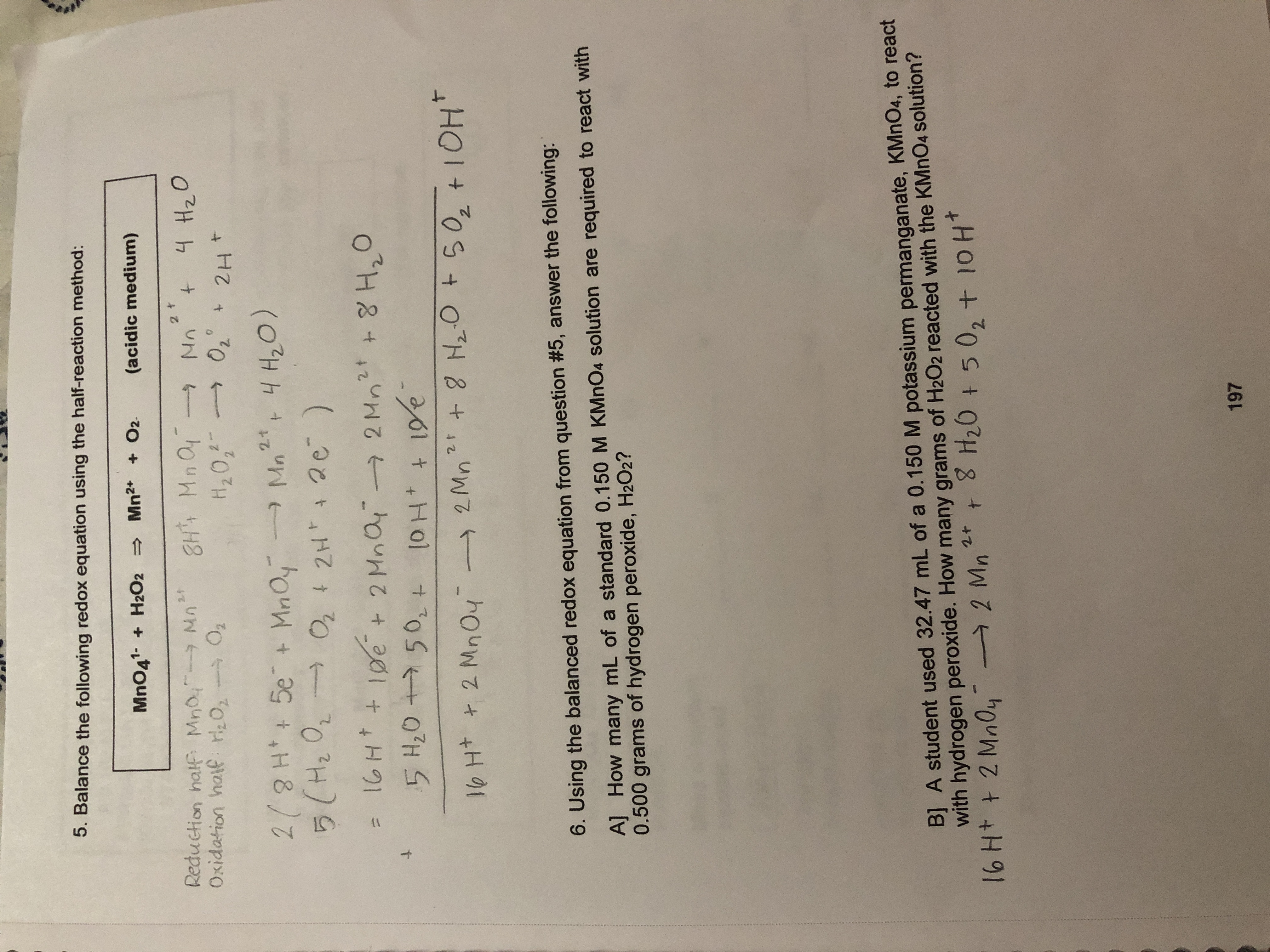 Answered 5 Balance The Following Redox Equation Bartleby