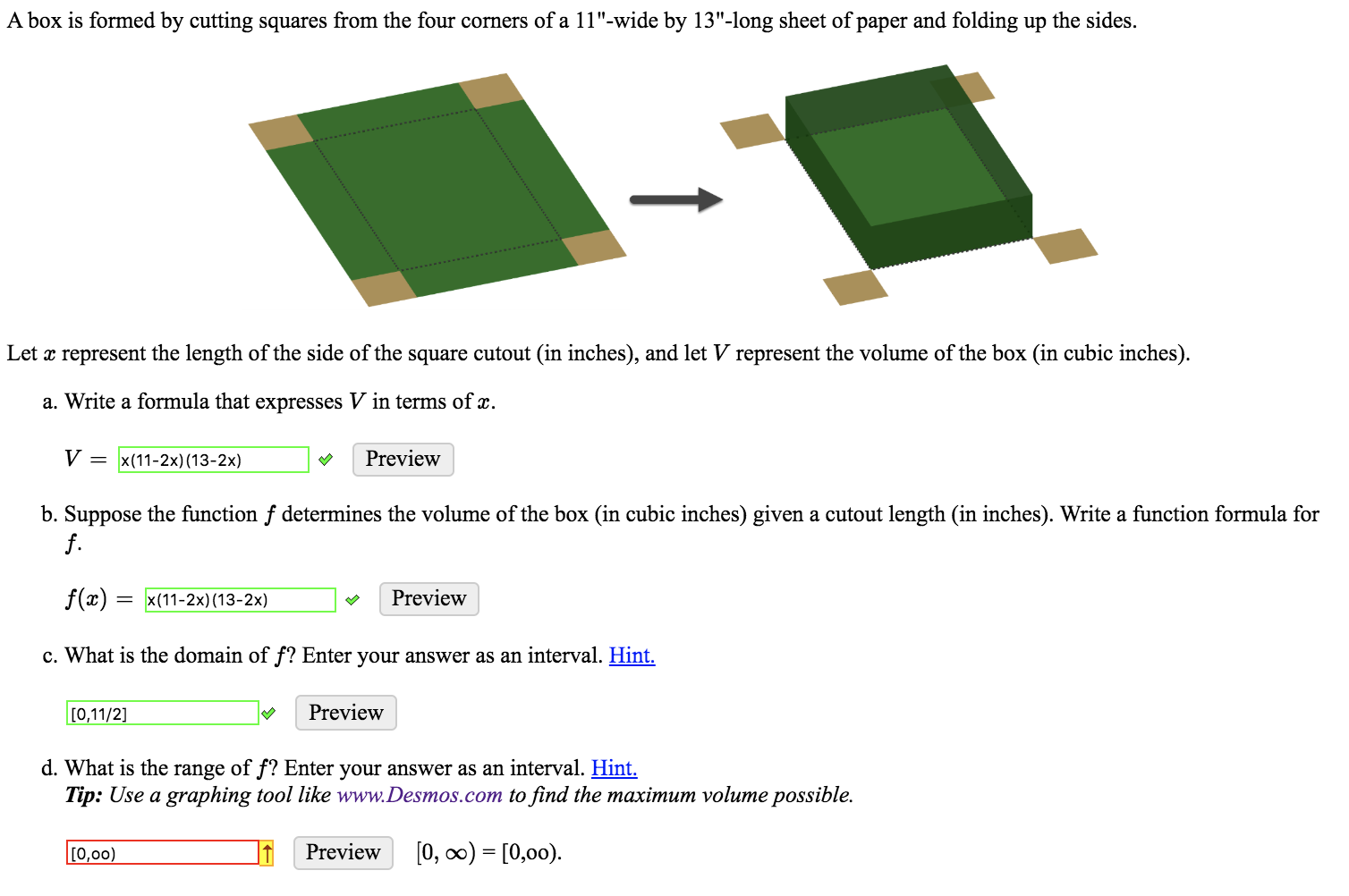 Answered A Box Is Formed By Cutting Squares From Bartleby