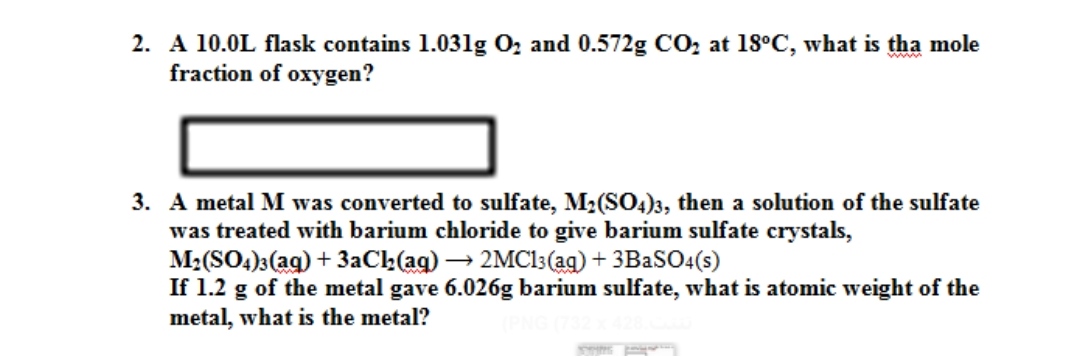 Answered 2 A 10 0l Flask Contains 1 031g 0 And Bartleby