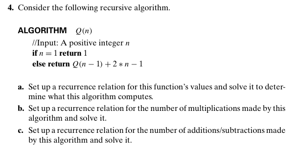 Answered Wing Recurs Algorithm Q N I Input A Bartleby