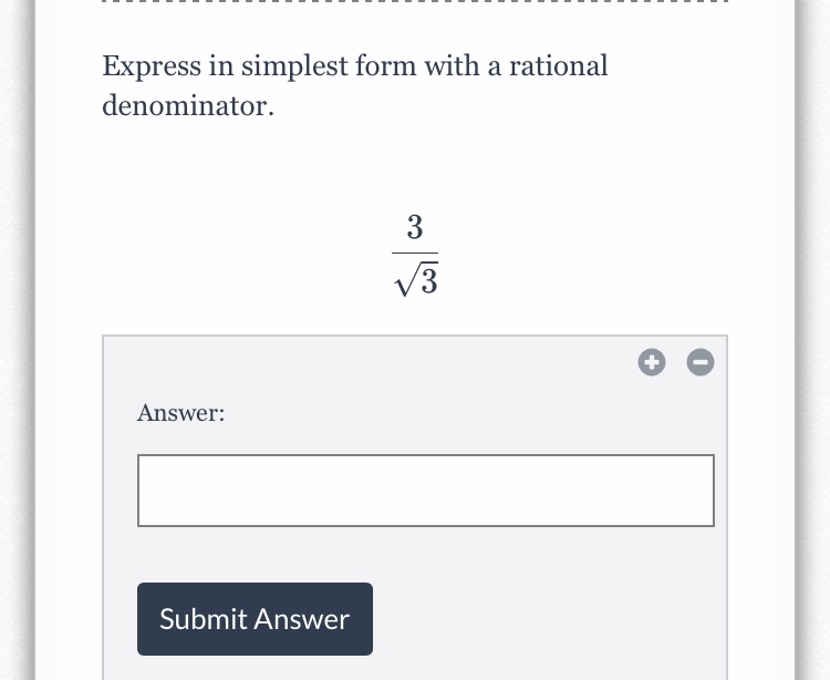 Express In Simplest Form With A Rational Denominator