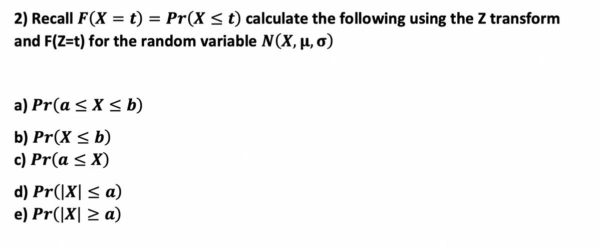 Answered 2 Recall F X T Pr X T Bartleby