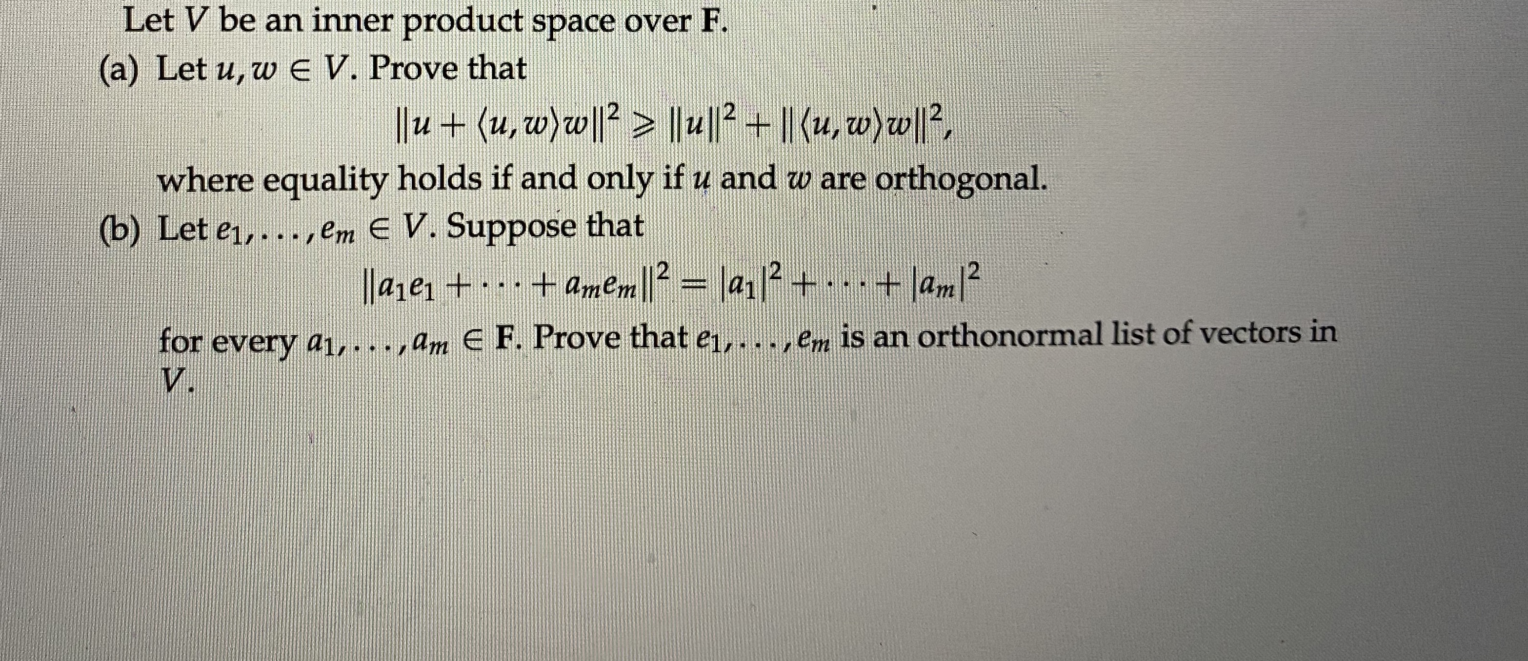 Answered Let V Be An Inner Product Space Over F Bartleby