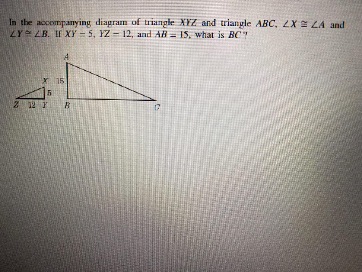 Answered In The Accompanying Diagram Of Triangle… Bartleby