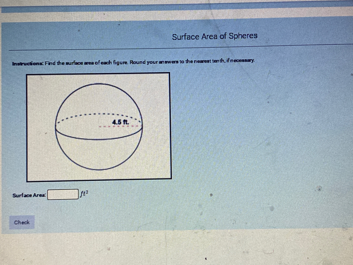 spheres find the surface area of each figure