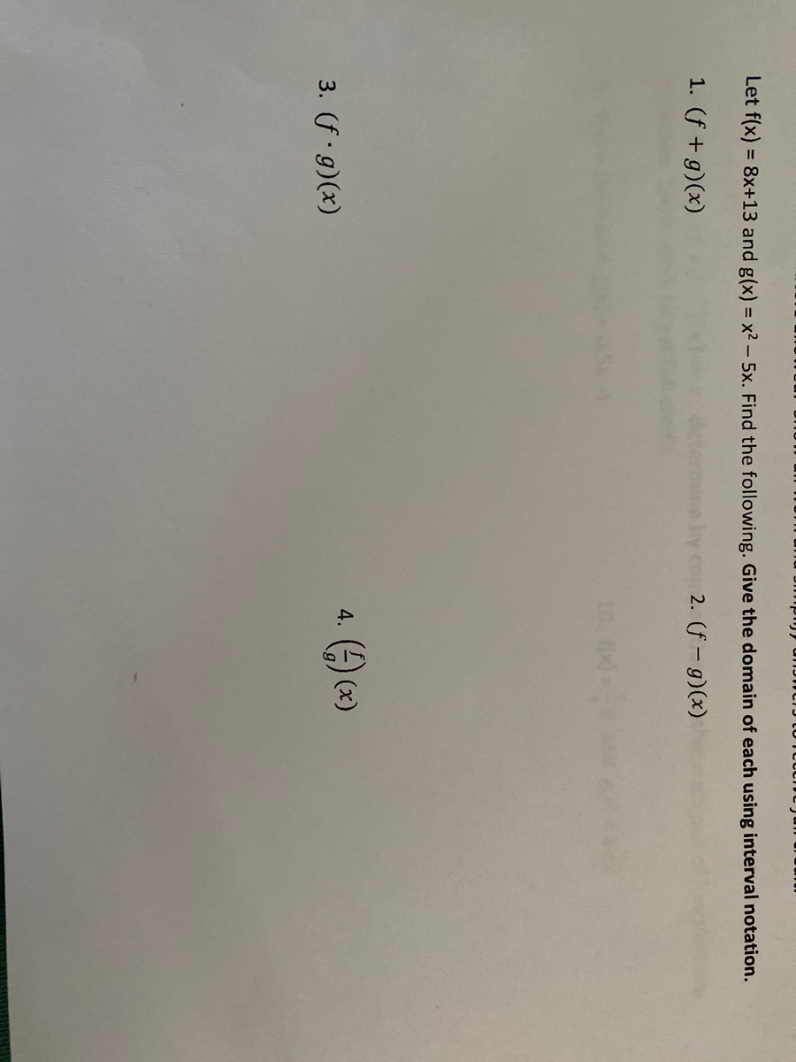 Answered Let F X 8x 13 And G X X2 5x Bartleby