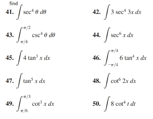 Answered Find 3 Sec 3x Dx Sec4 0 Do 41 42 Bartleby