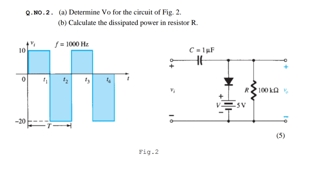 Answered Q No 2 A Determine Vo For The Bartleby