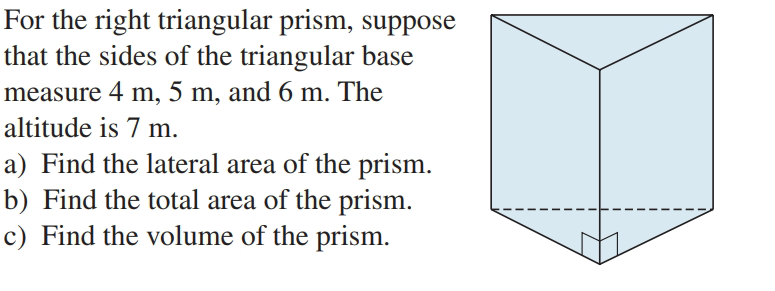 Answered For The Right Triangular Prism Suppose Bartleby