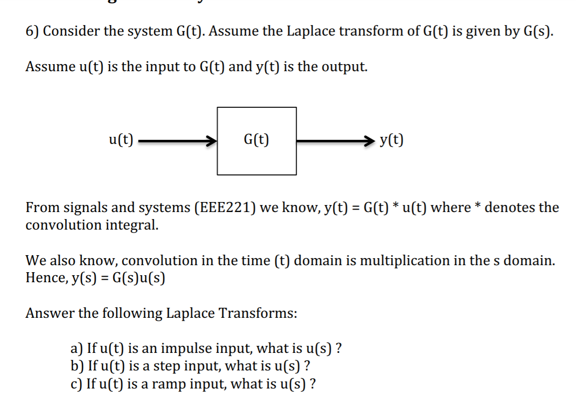 Answered 6 Consider The System G T Assume The Bartleby