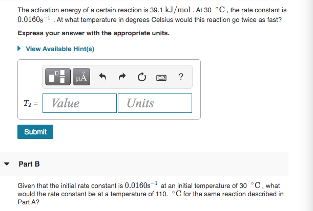 Answered The Activation Energy Of A Certain Bartleby