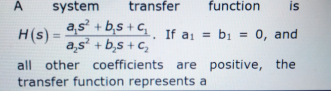 Answered A System Transfer Function Is H S Bartleby