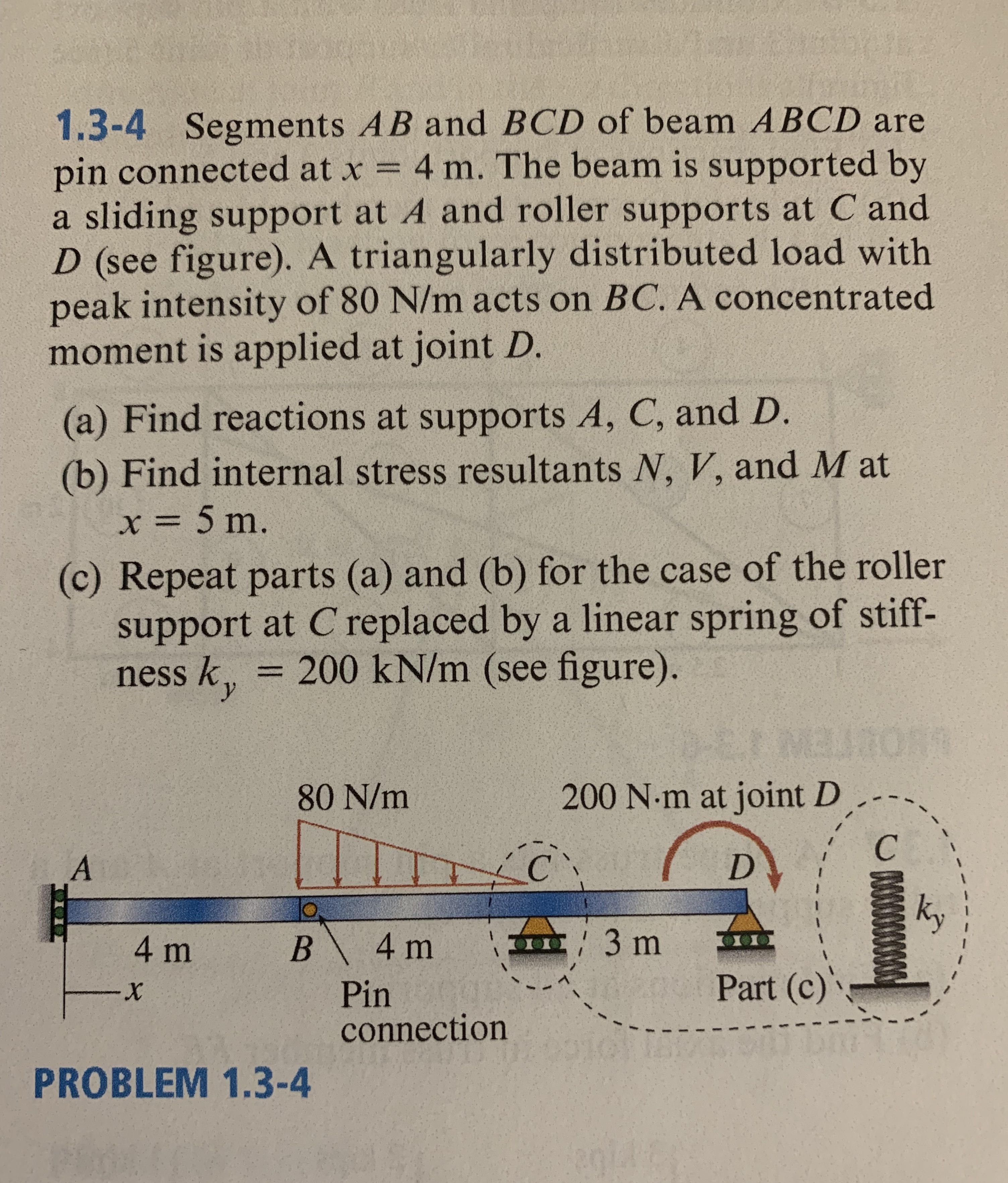 Answered 1 3 4 Segments Ab And Bcd Of Beam Abcd Bartleby