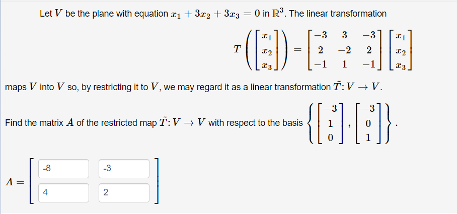 Answered Let V Be The Plane With Equation X1 Bartleby