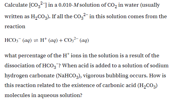 Answered: Calculate [CO3²] in a 0.010-M solution… | bartleby