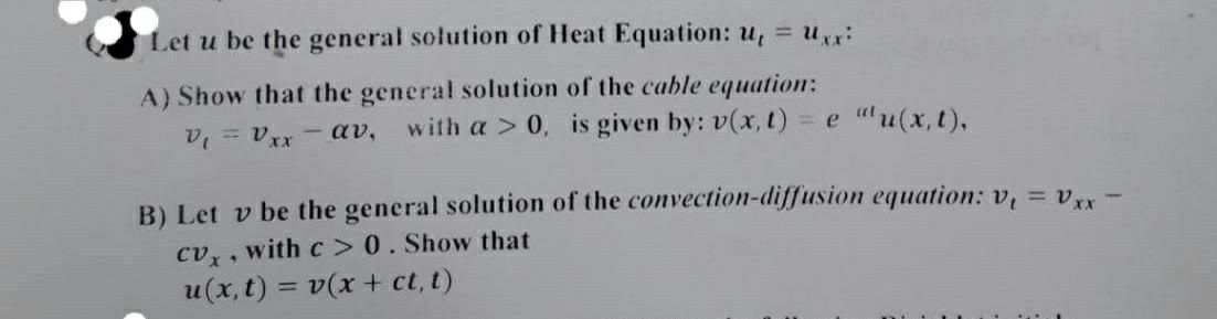 Answered Let U Be The General Solution Of Heat Bartleby