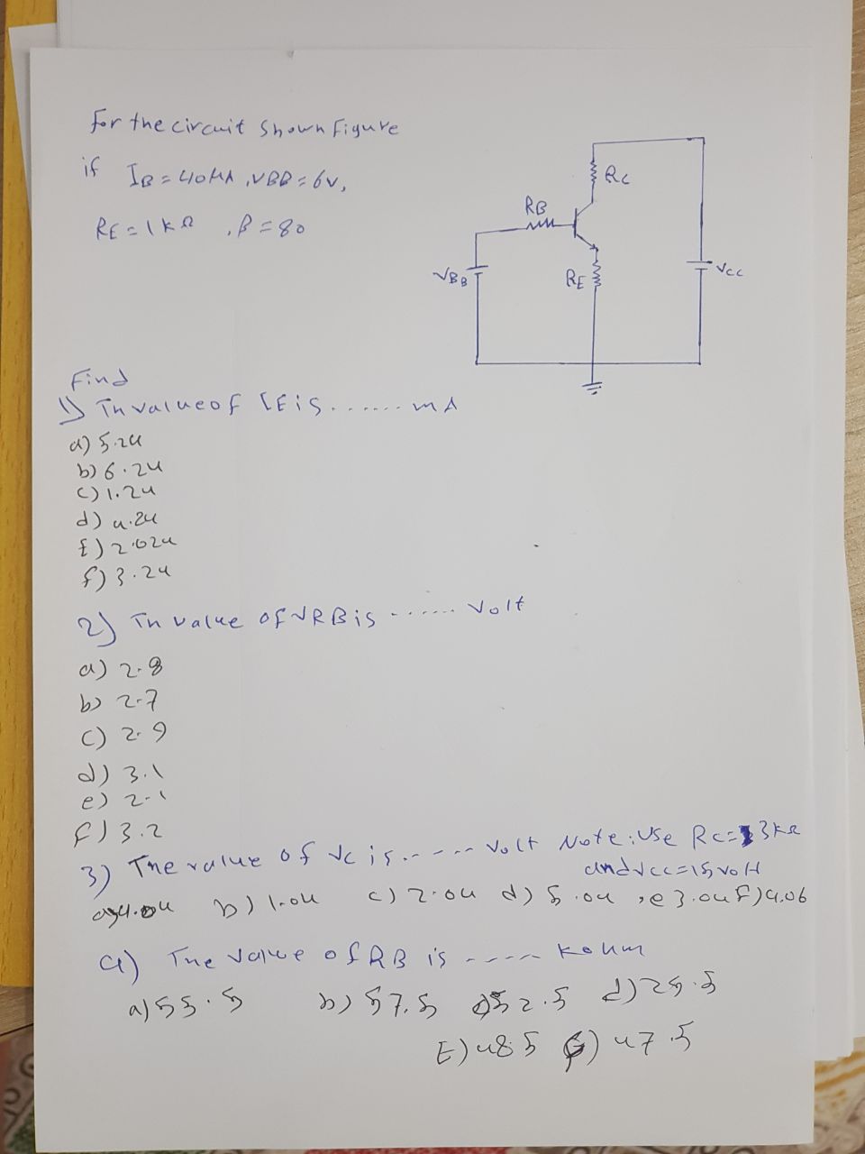 Answered For The Circuit Shown Figure If Ie Bartleby