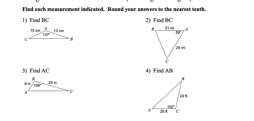 Answered: Find each measurement indicated. Round… | bartleby