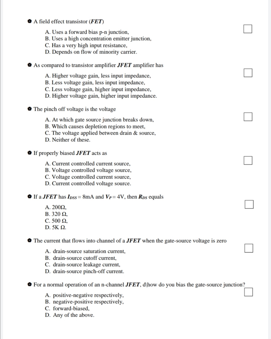 Answered: A field effect transistor (FET) A. Uses… | bartleby