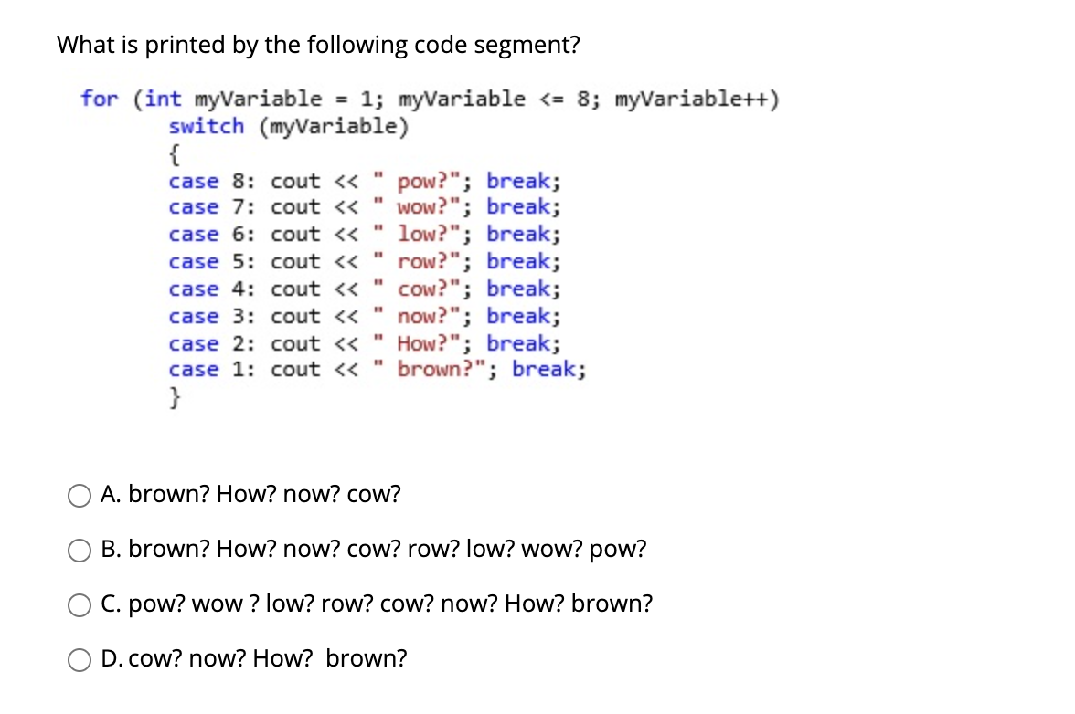 Answered: What Is Printed By The Following Code… | Bartleby