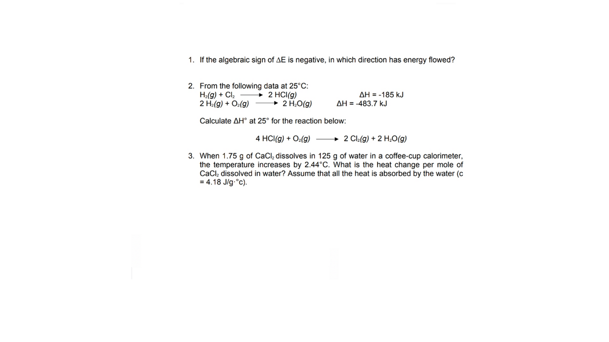 Answered 1 If The Algebraic Sign Of Ae Is Bartleby