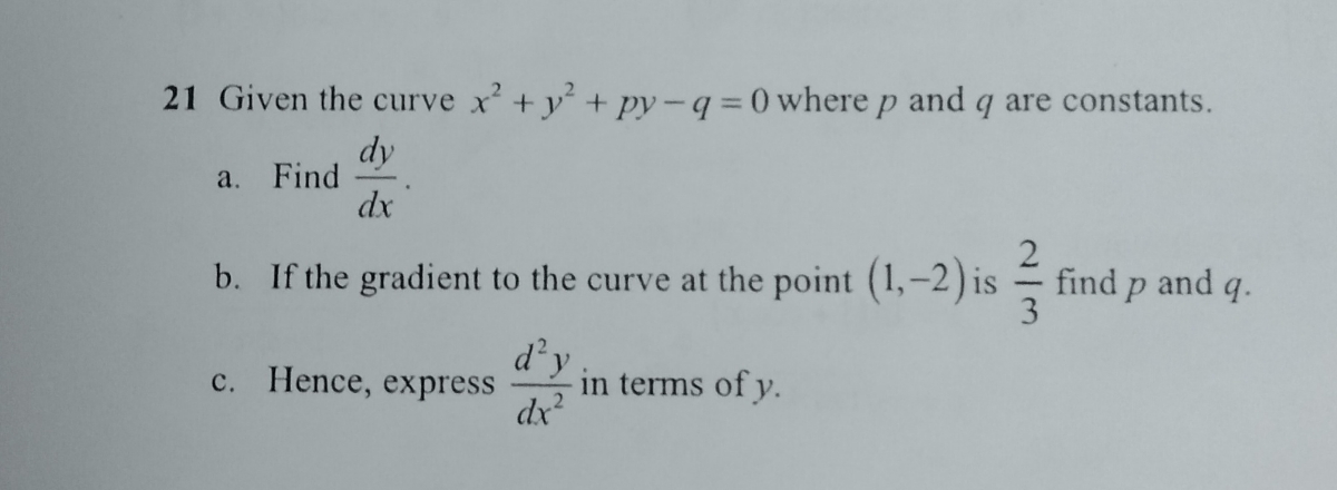 Answered 21 Given The Curve X Y Py Q 0 Wherep Bartleby