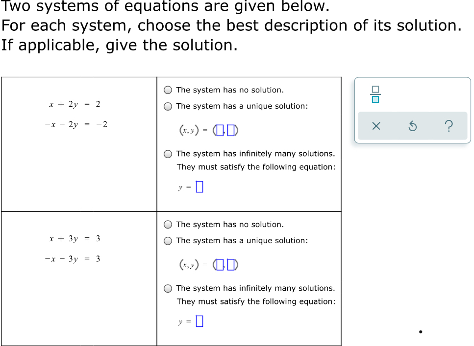 two equation systems