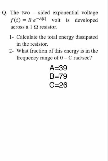 Answered Q The Two Sided Exponential Voltage Bartleby