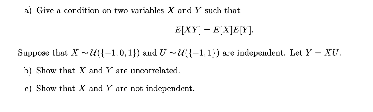 Answered A Give A Condition On Two Variables X Bartleby