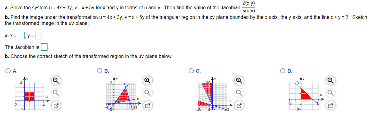 Answered X Y A Solve The System U 4x 3y Bartleby