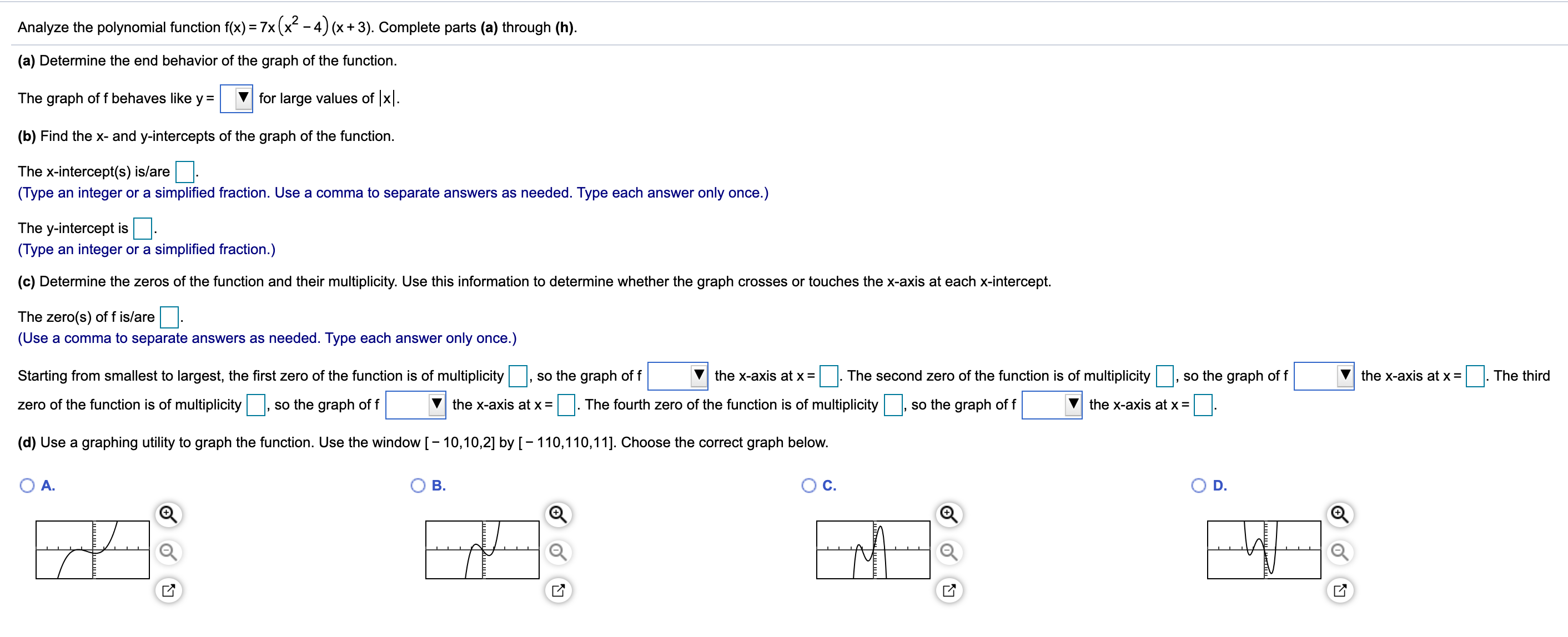 Answered Analyze The Polynomial Function F X Bartleby