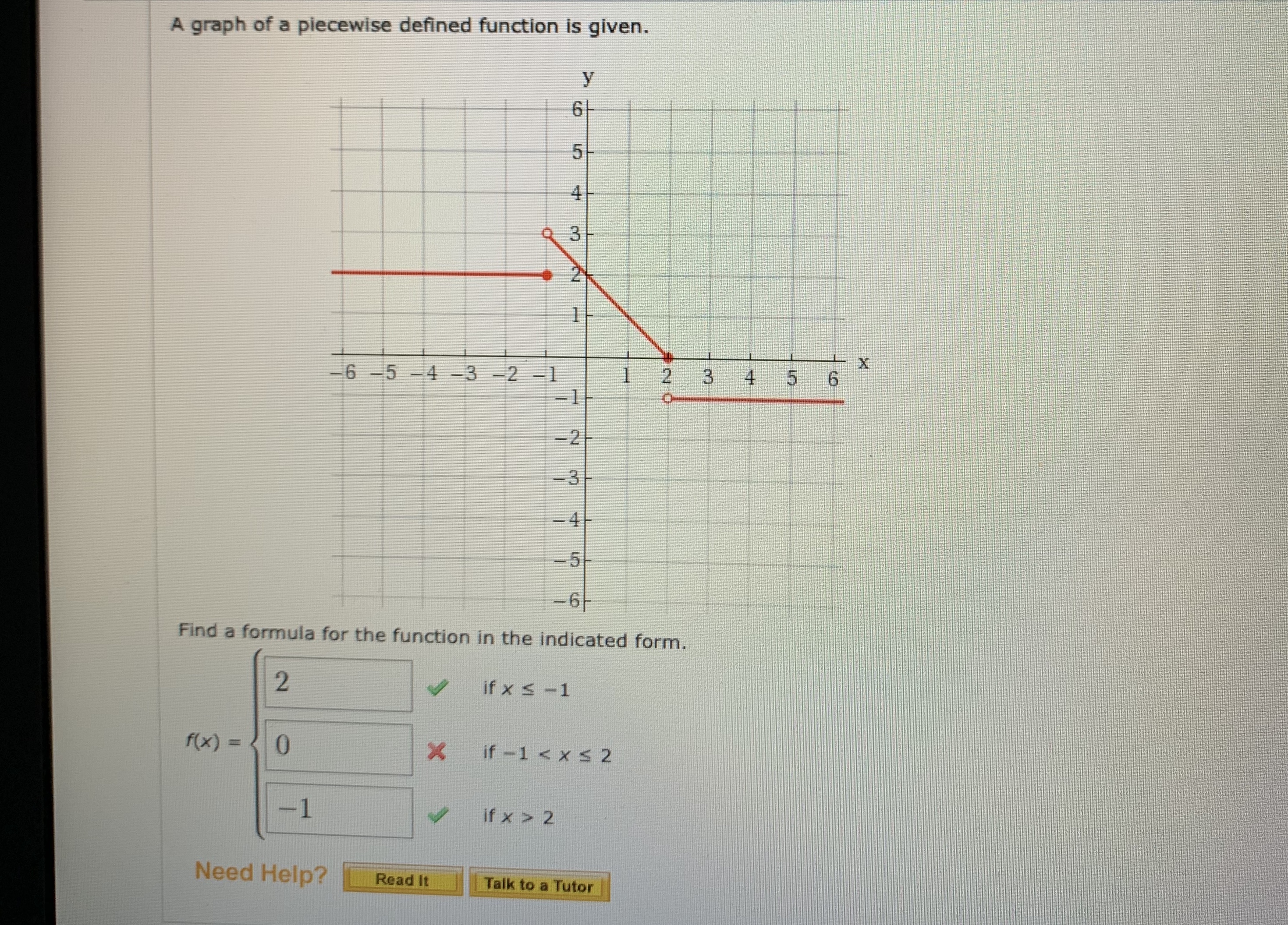 graph a piecewise function