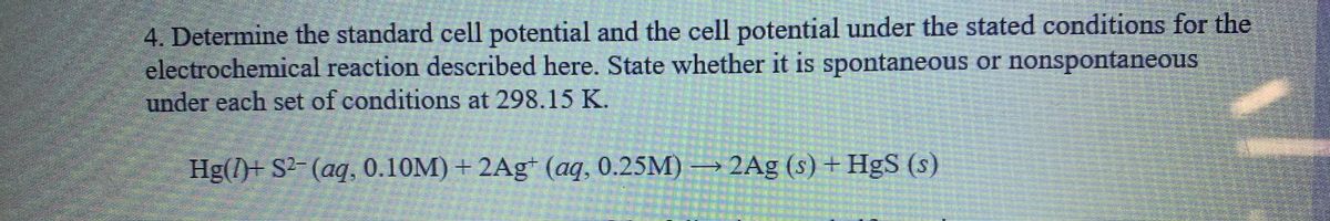 Answered: 4. Determine the standard cell… | bartleby