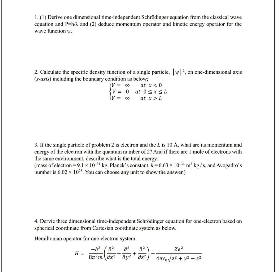 derivation of schrodinger equation