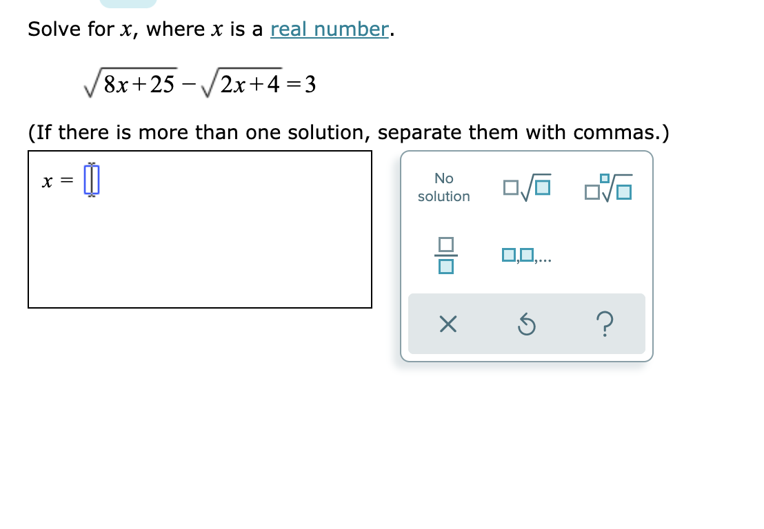 answered-solve-for-x-where-x-is-a-real-number-bartleby