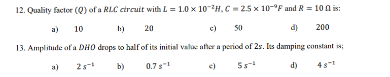 Answered 12 Quality Factor Q Of A Rlc Circuit Bartleby