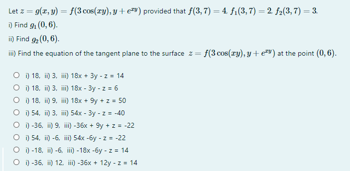 Answered Let Z G X Y F 3 Cos Xy Y E Y Bartleby