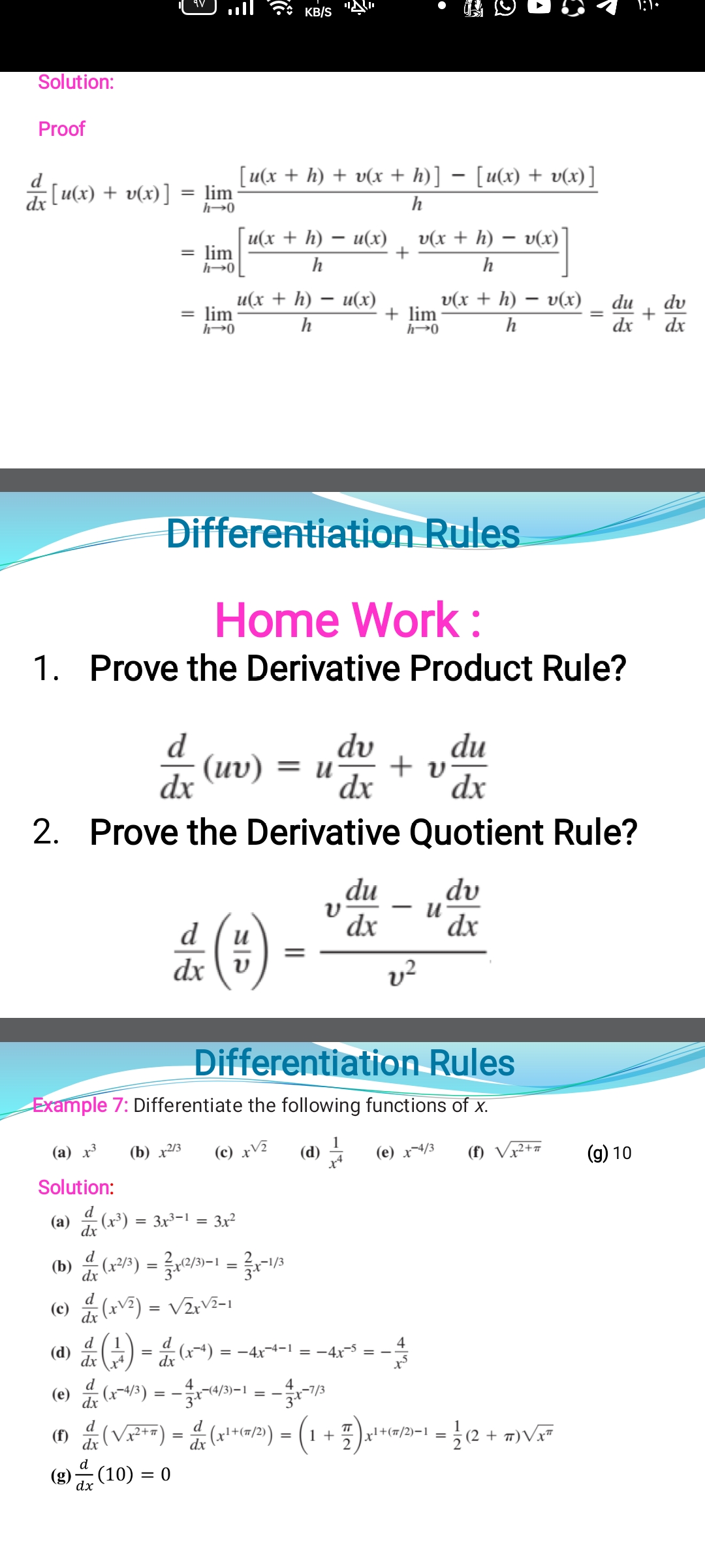 Answered 1 Prove The Derivative Product Rule D Bartleby