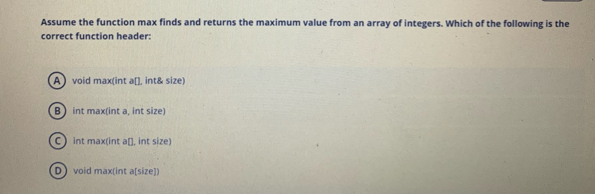 Answered: Assume the function max finds and… | bartleby