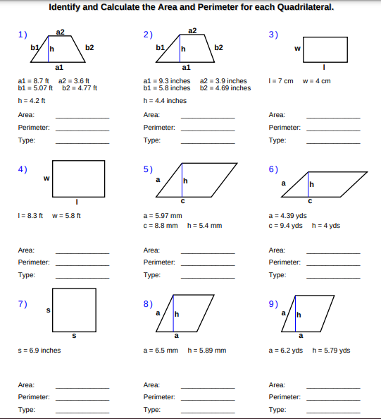 Answered: Identify and Calculate the Area and… | bartleby