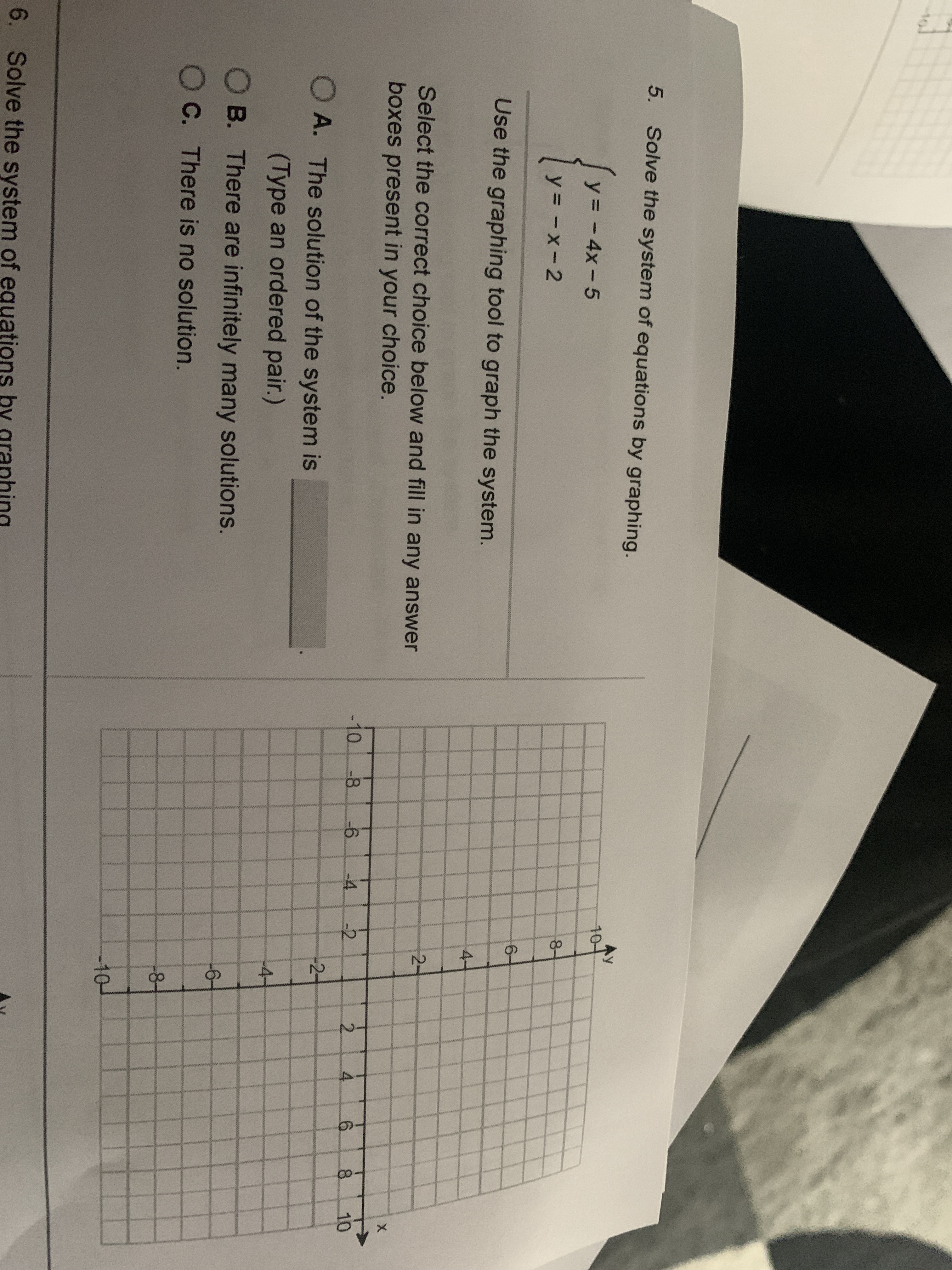 Answered 5 Solve The System Of Equations By Gra Bartleby