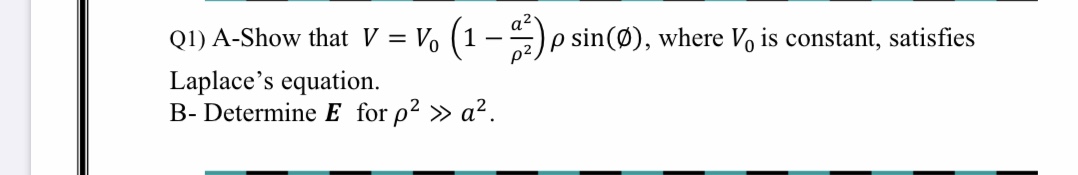 Answered Q1 A Show That V Vo 1 P Sin O Bartleby