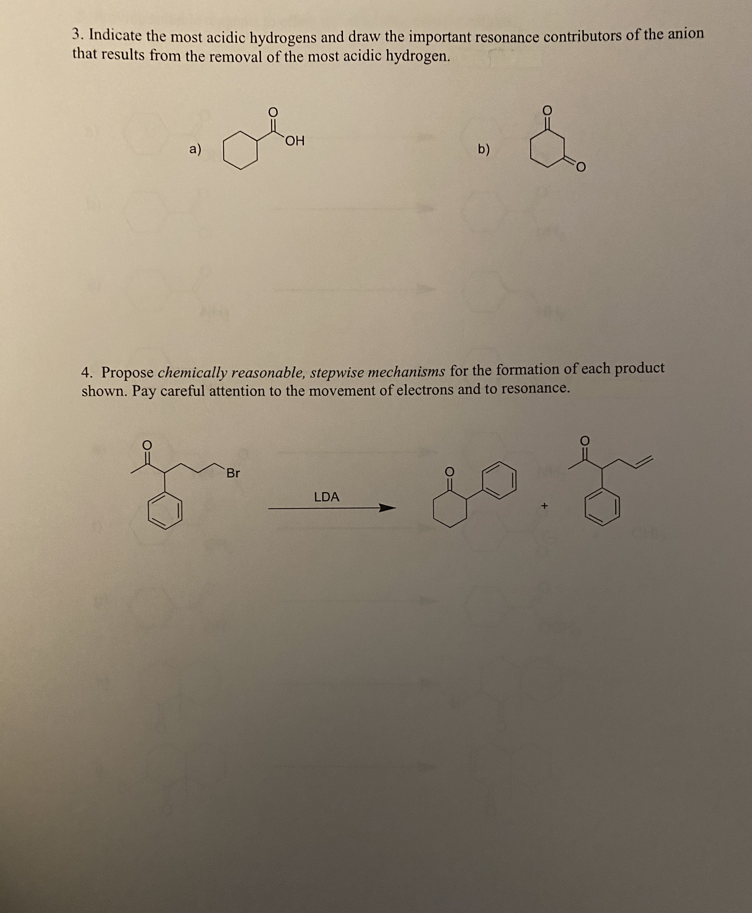 Answered: 3. Indicate the most acidic hydrogens… | bartleby